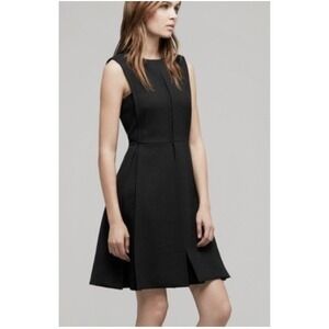 rag & bone Lea Wool Blend Dress Size 4 Small Black Fit Flare Sleeveless Zip EUC